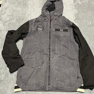 Thirtytwo 32 Sesh Snowboarding Jacket Mens XL 8K Snowboard Ski Gray Hooded